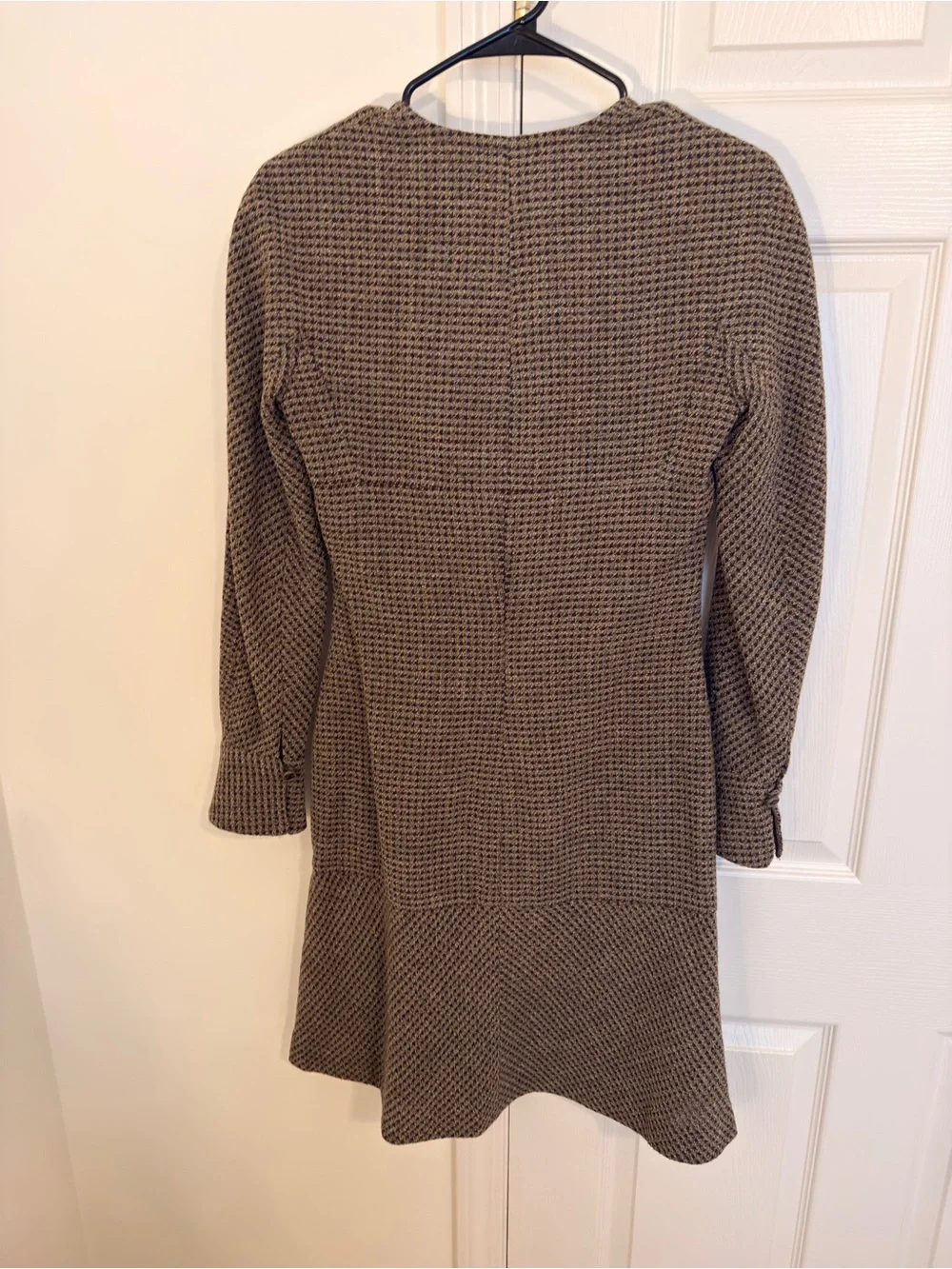 CHANEL Olive Brown Textured Knit Midi Dress